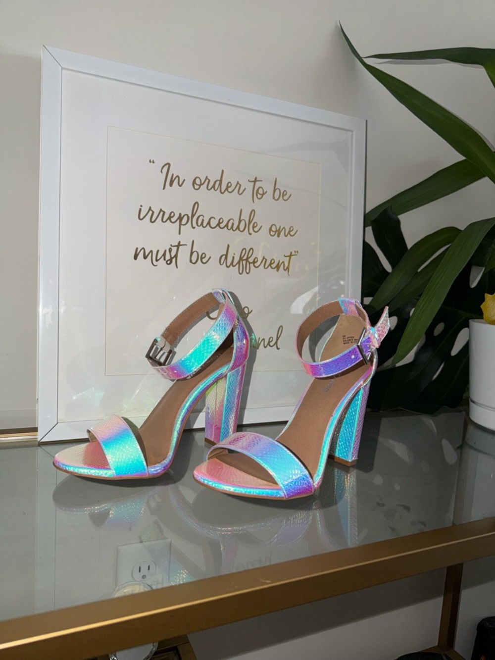 Iridescent High Heel Sandals - Picture 6 of 9